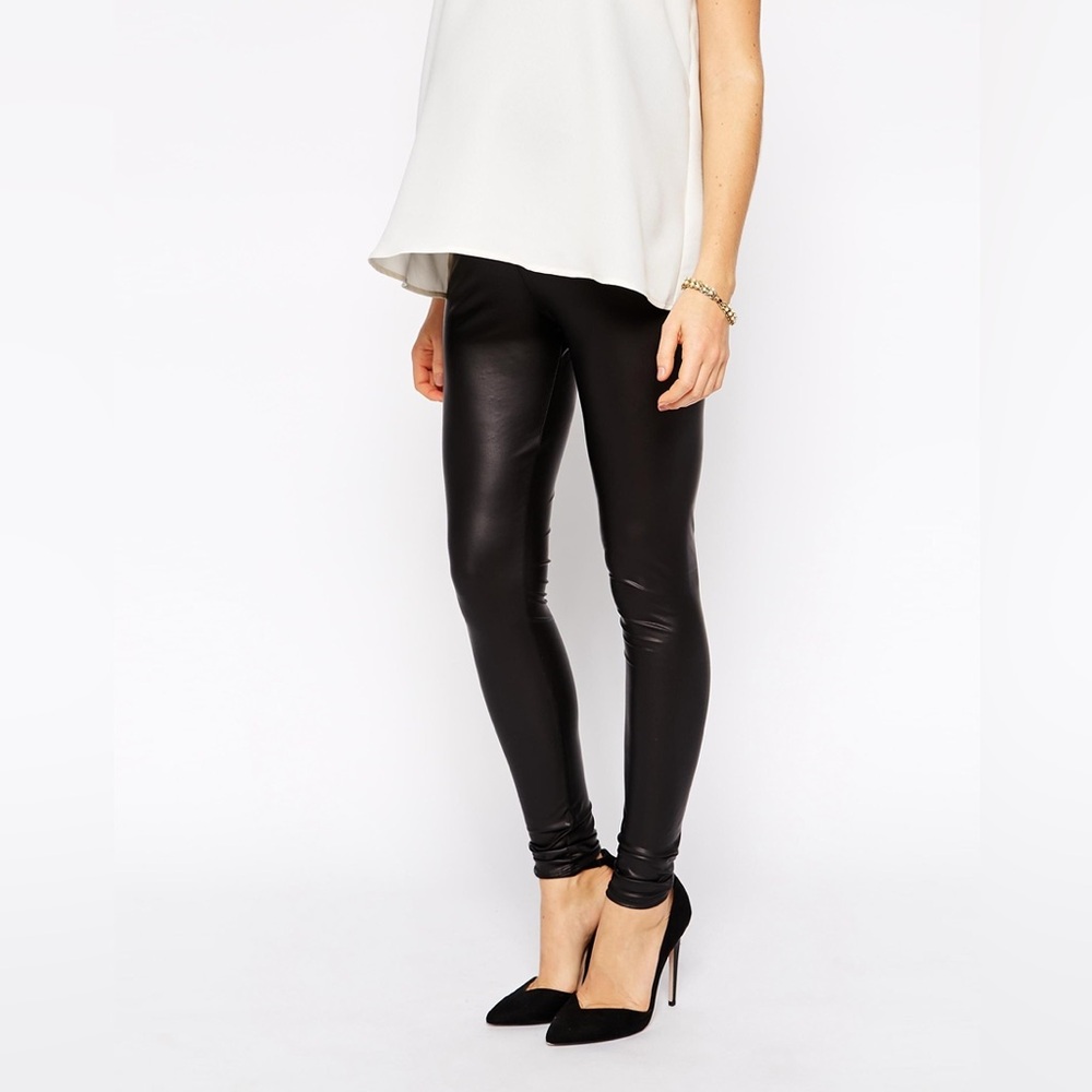 ASOS maternity faux leather leggings Size 4